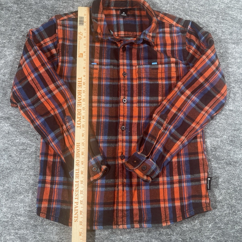 Cotopaxi Men's Small Heavyweight Organic Cotton Flannel Shirt Blue/Red Plaid - Picture 5 of 12